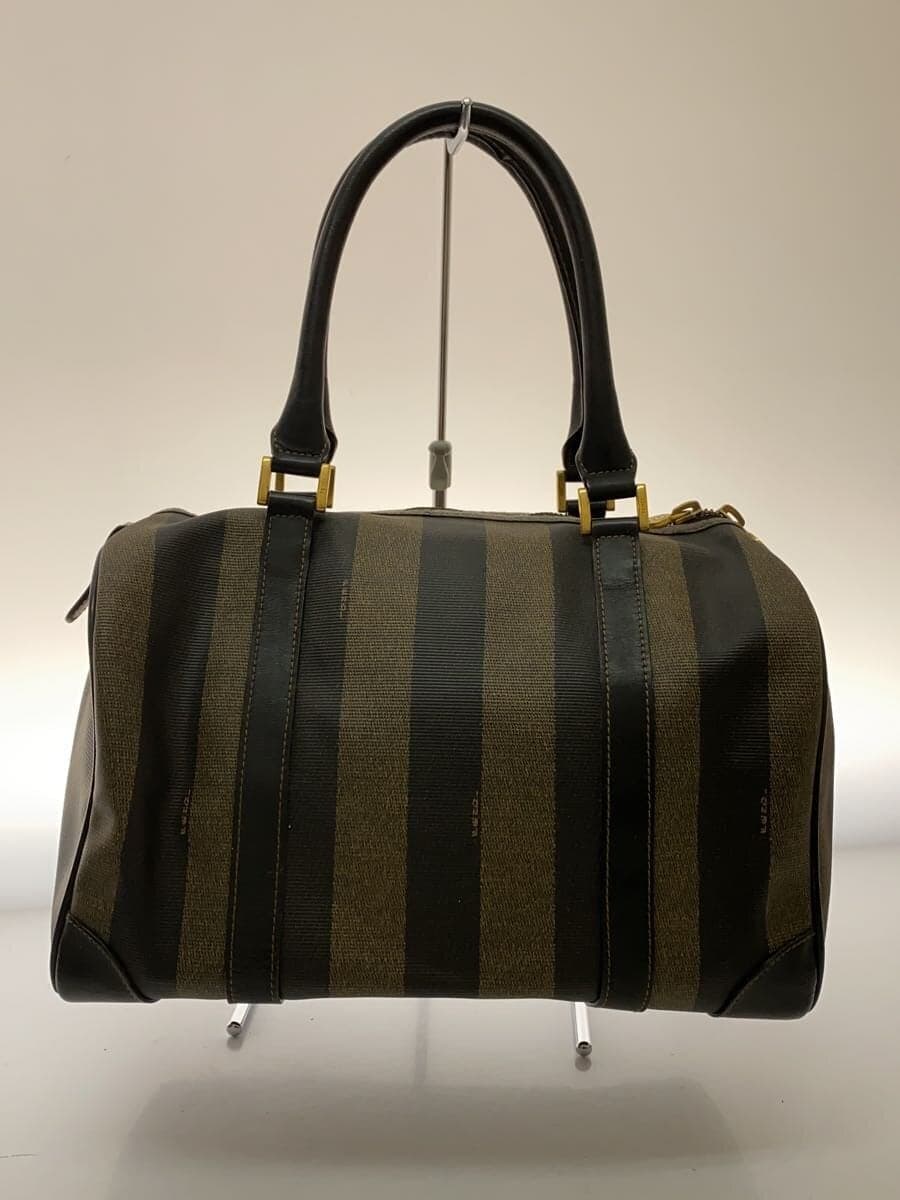 FENDI Scuff Pecan Mini Boston Bag Leather Brown 3