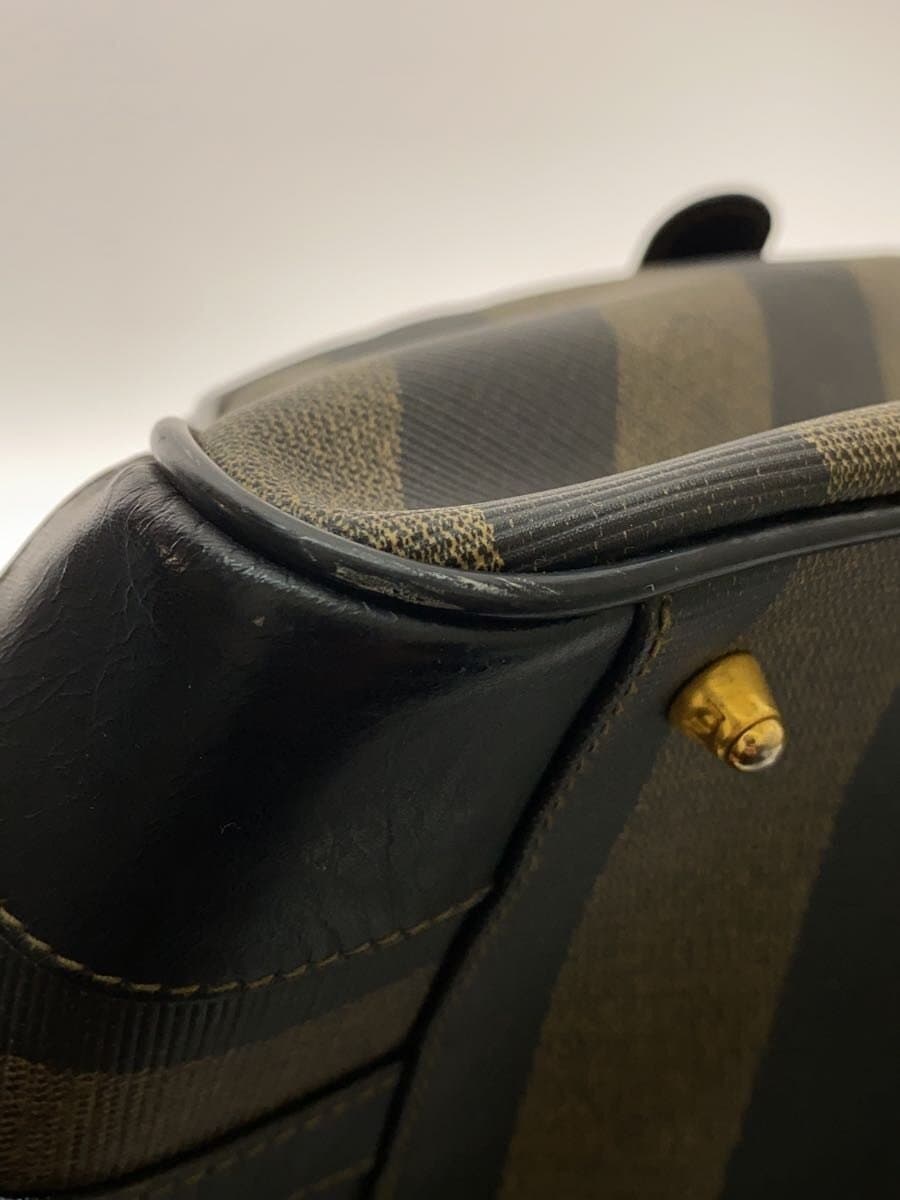 FENDI Scuff Pecan Mini Boston Bag Leather Brown 8