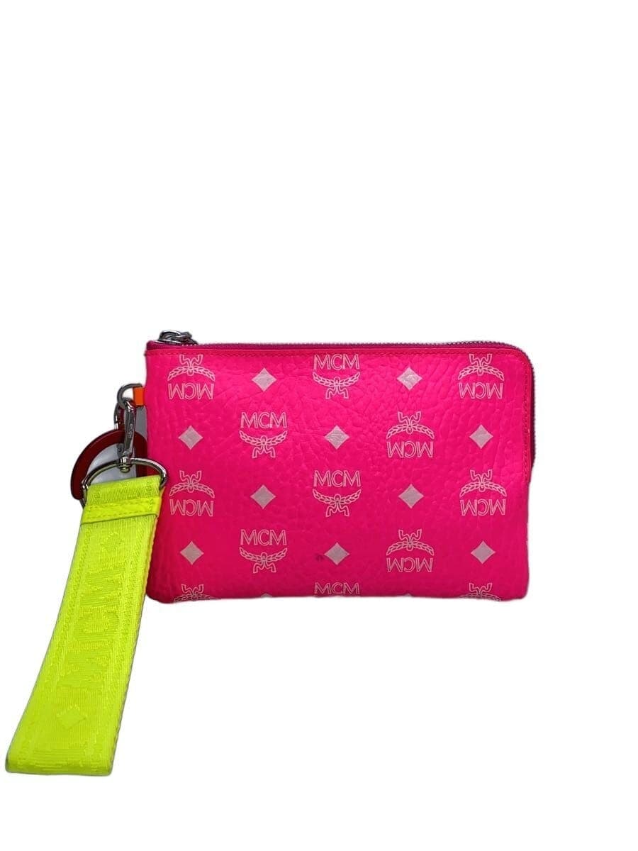 MCM Clutch Pouch Leather Pink