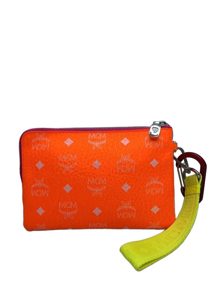 MCM Clutch Pouch Leather Pink 3