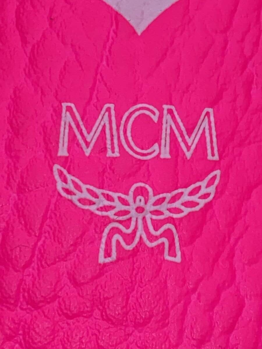 MCM Clutch Pouch Leather Pink 5