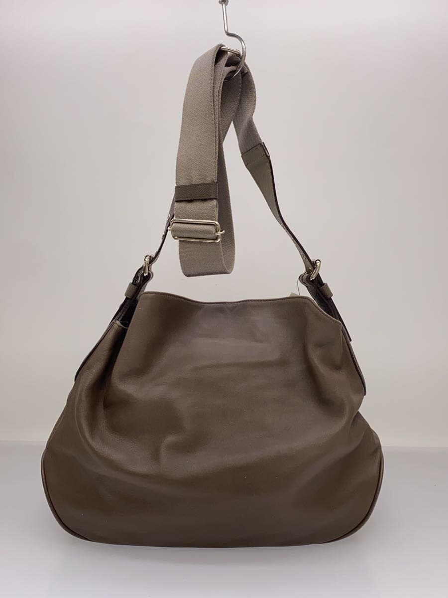 A.D.M.J. Shoulder One Shoulder Bag Leather Beige Piping Part Scuff 3