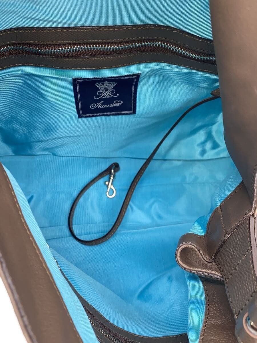 A.D.M.J. Shoulder One Shoulder Bag Leather Beige Piping Part Scuff 6