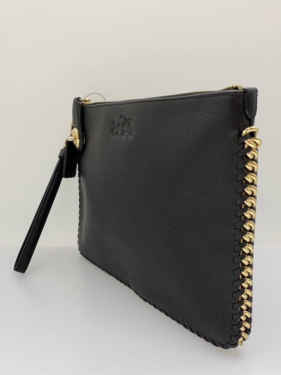 COACH clutch bag leather black 2