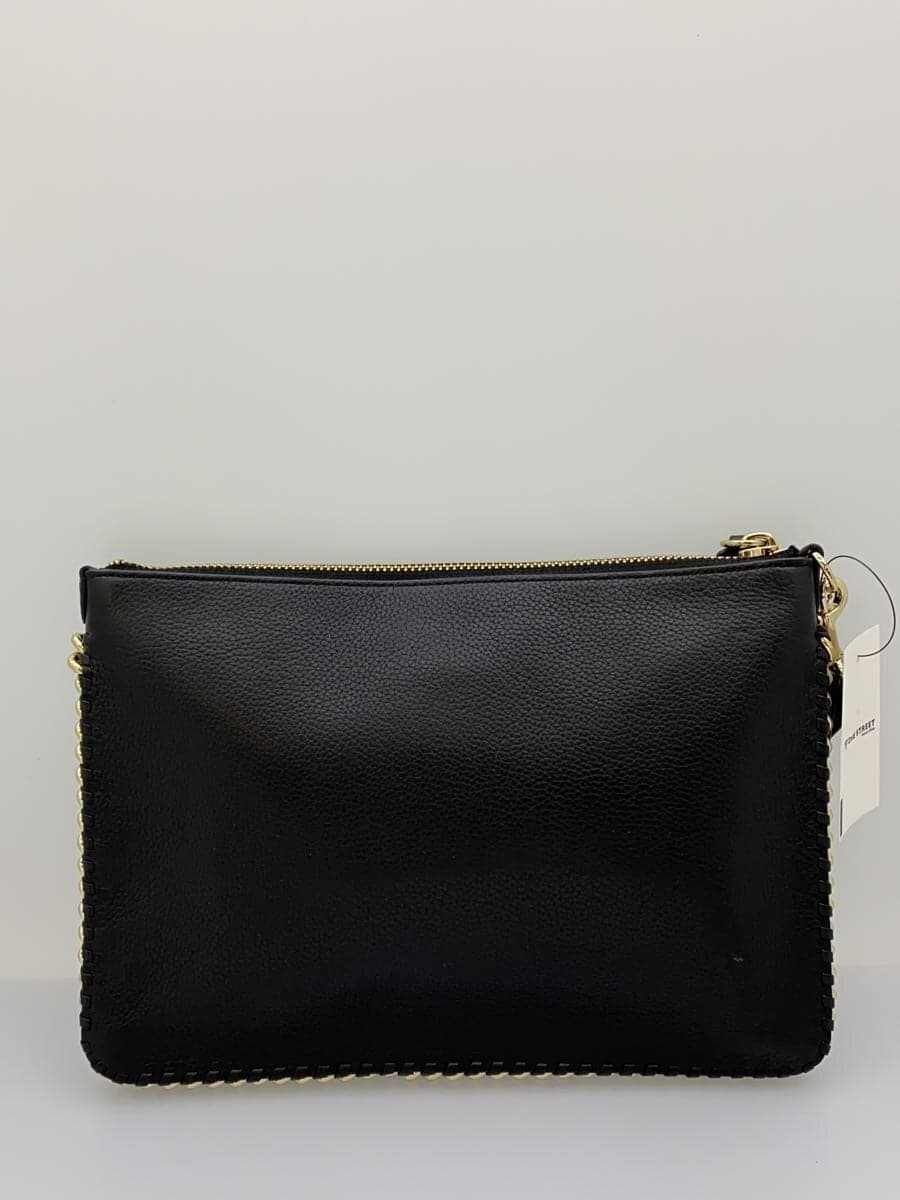 COACH clutch bag leather black 3