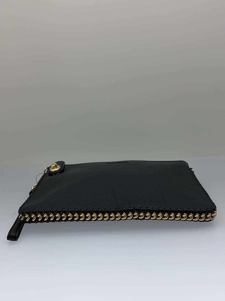 COACH clutch bag leather black 4