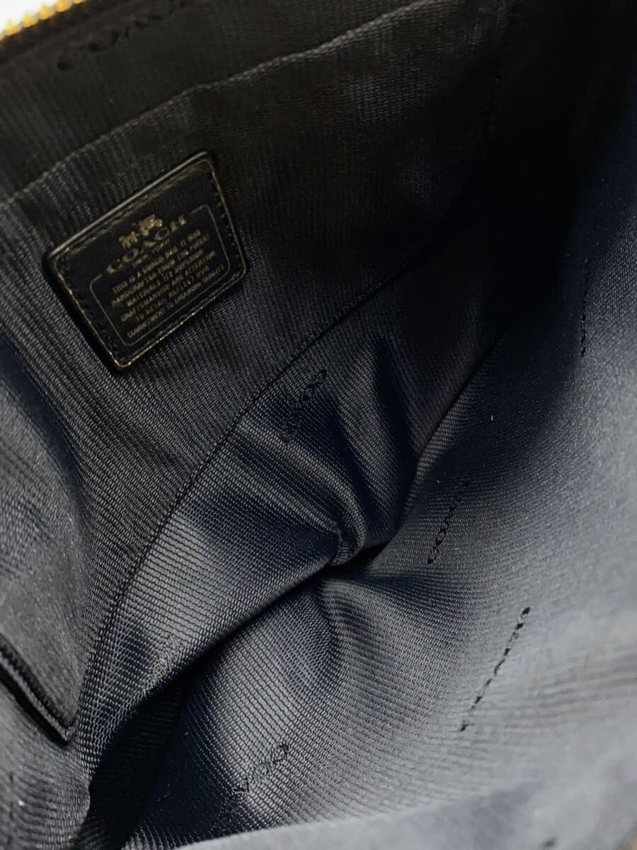 COACH clutch bag leather black 6