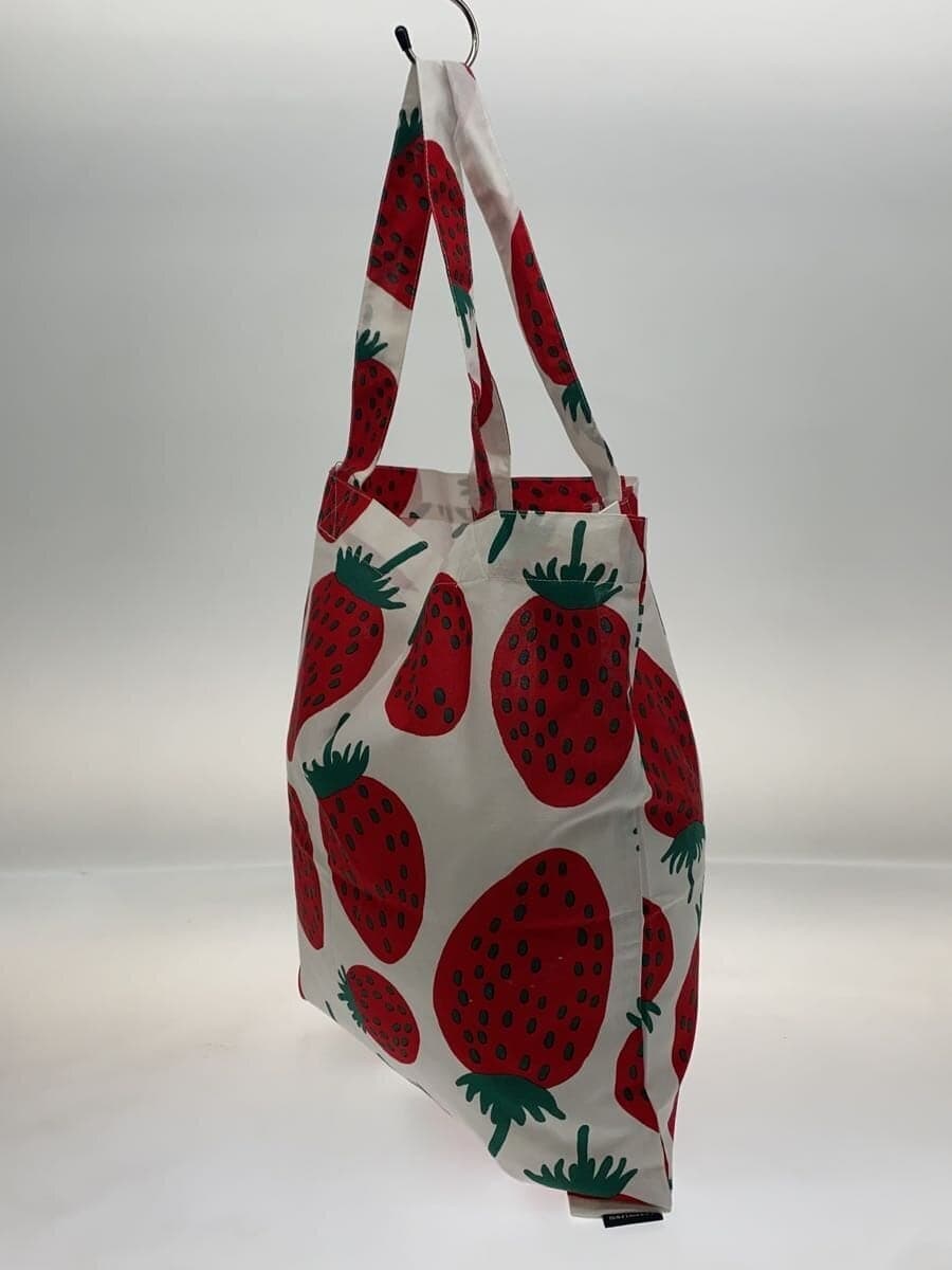 Marimekko Strawberry Tote Bag Cotton White FI-00880 2