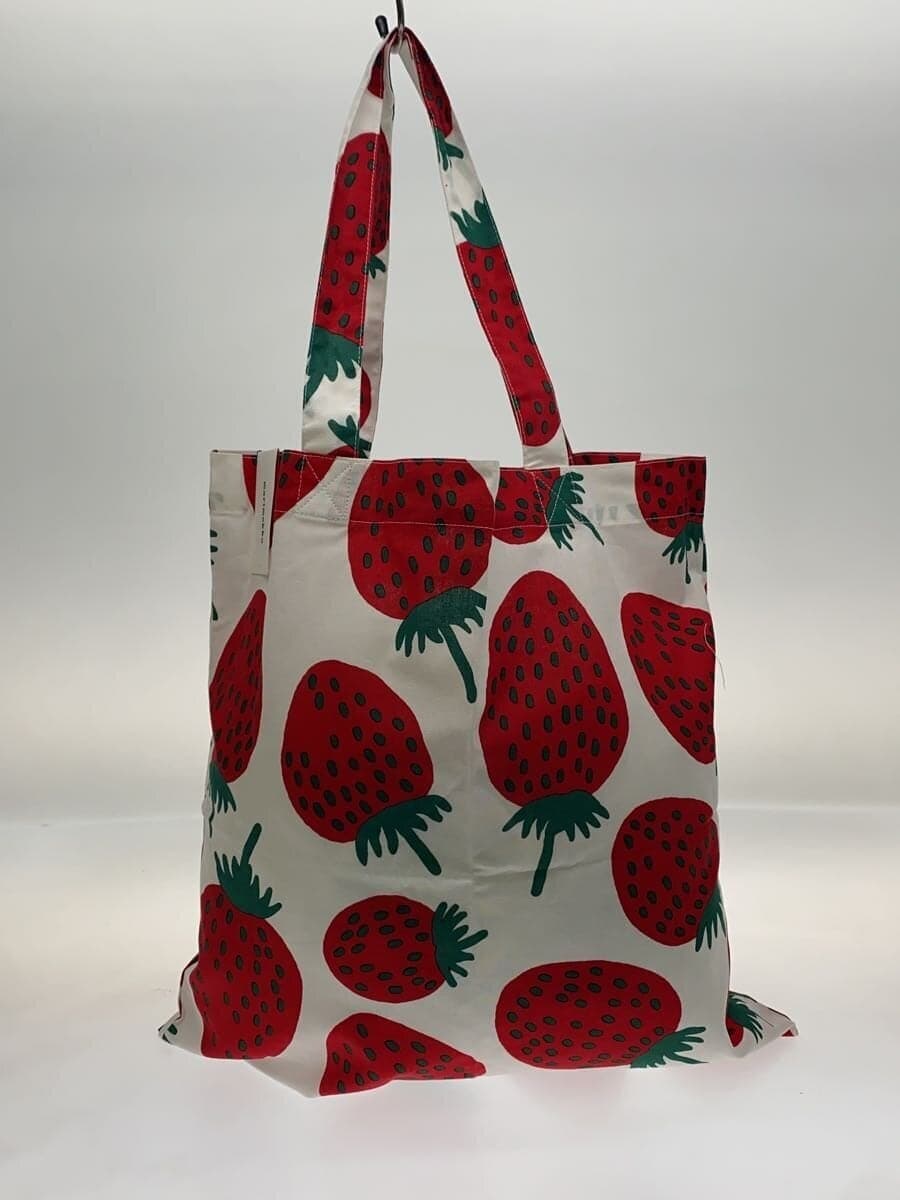 Marimekko Strawberry Tote Bag Cotton White FI-00880 3