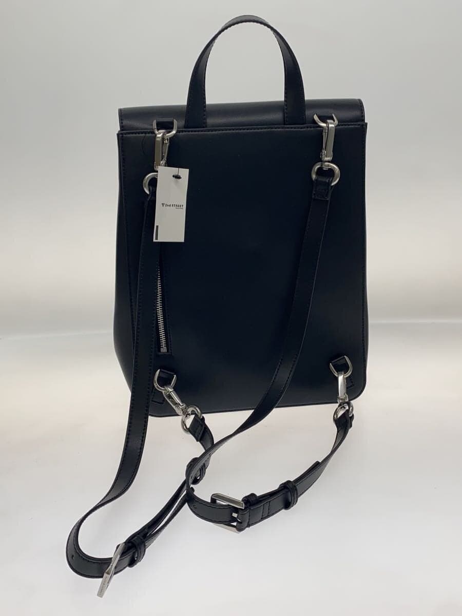 CHARLES&KEITH Front Flap Structure Backpack Rucksack Faux Leather Black 60681127 3