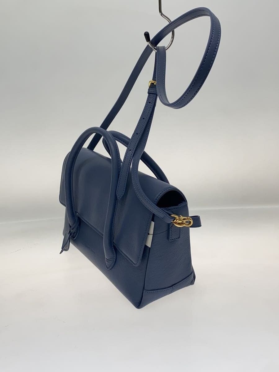 Samantha Thavasa Simple Smooth Leather Handbag (Large) Cowhide Navy 2