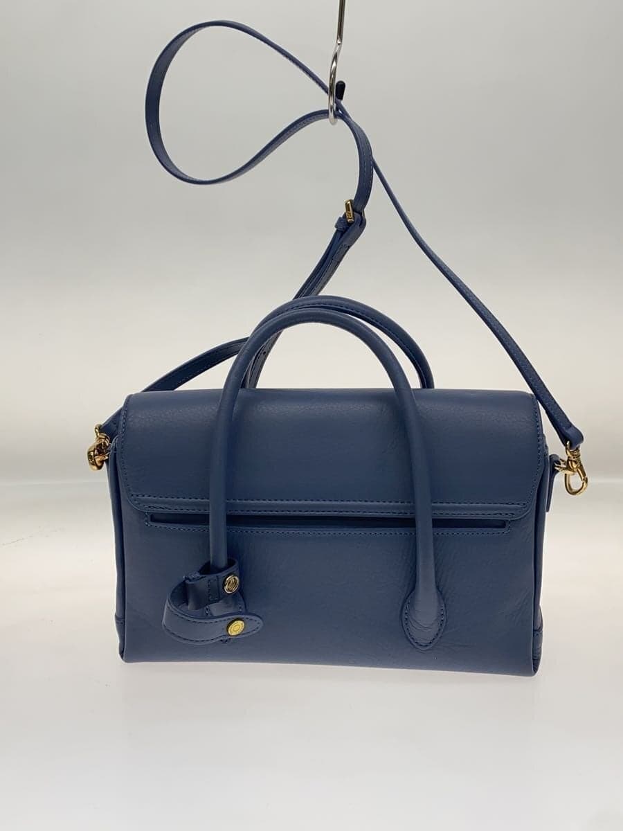 Samantha Thavasa Simple Smooth Leather Handbag (Large) Cowhide Navy 3
