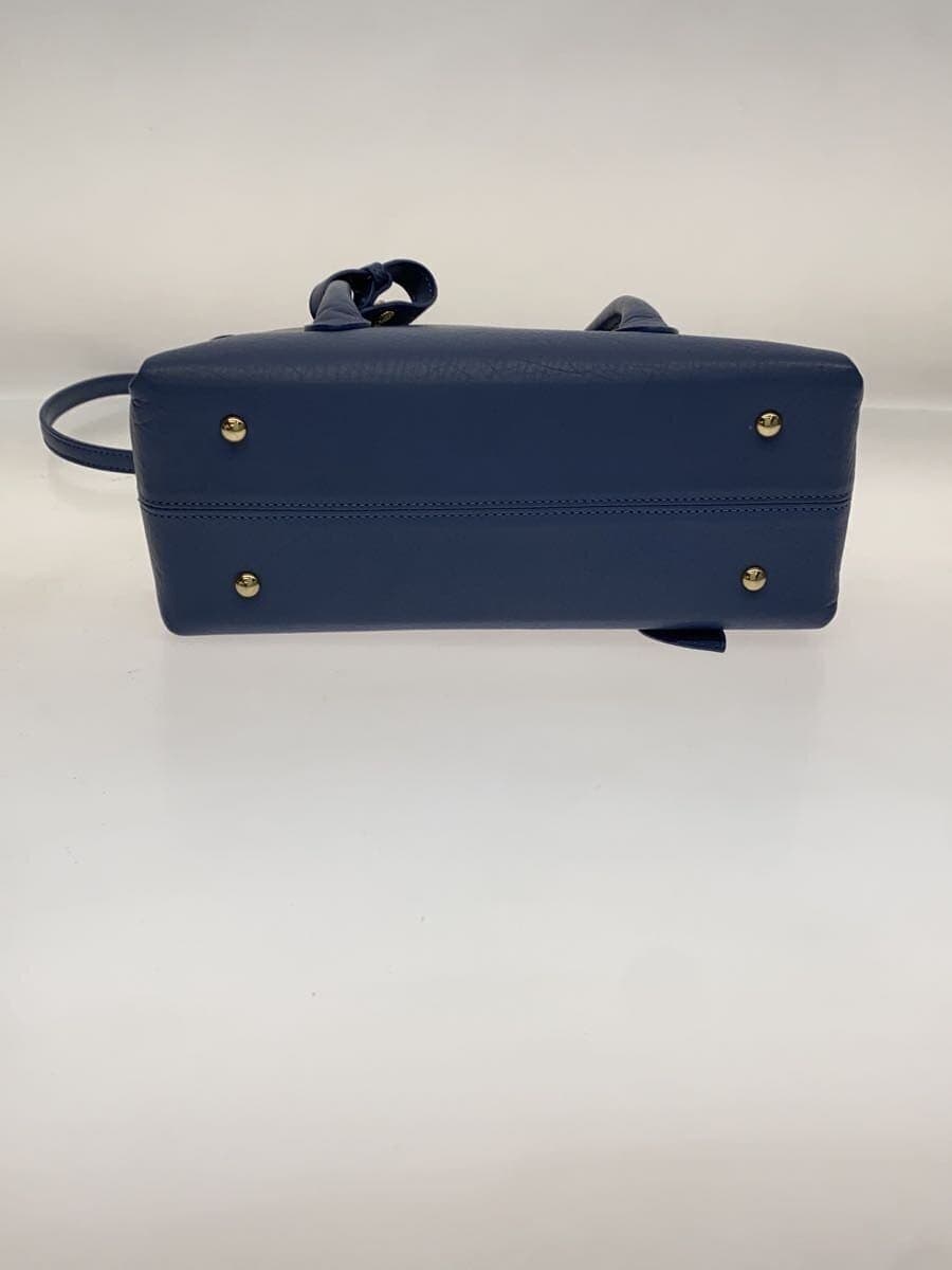 Samantha Thavasa Simple Smooth Leather Handbag (Large) Cowhide Navy 4