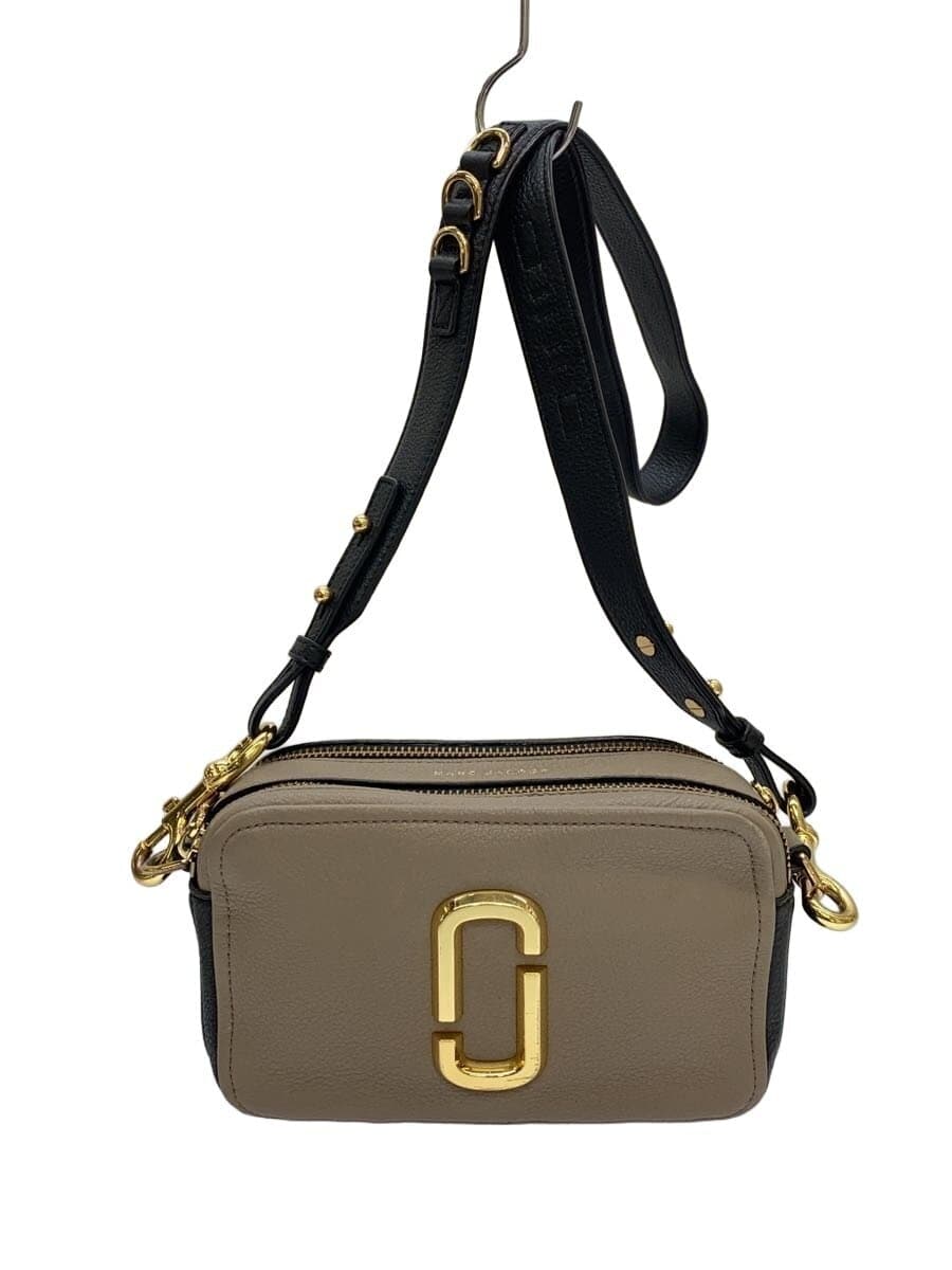 MARC JACOBS THE SOFTSHOT Shoulder Bag Leather Gray M0014591