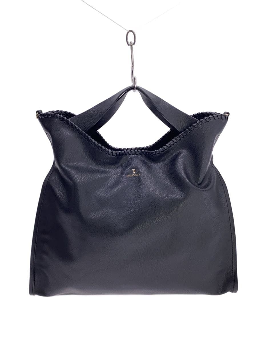 Samantha Vega Tote Bag Leather BLK Solid