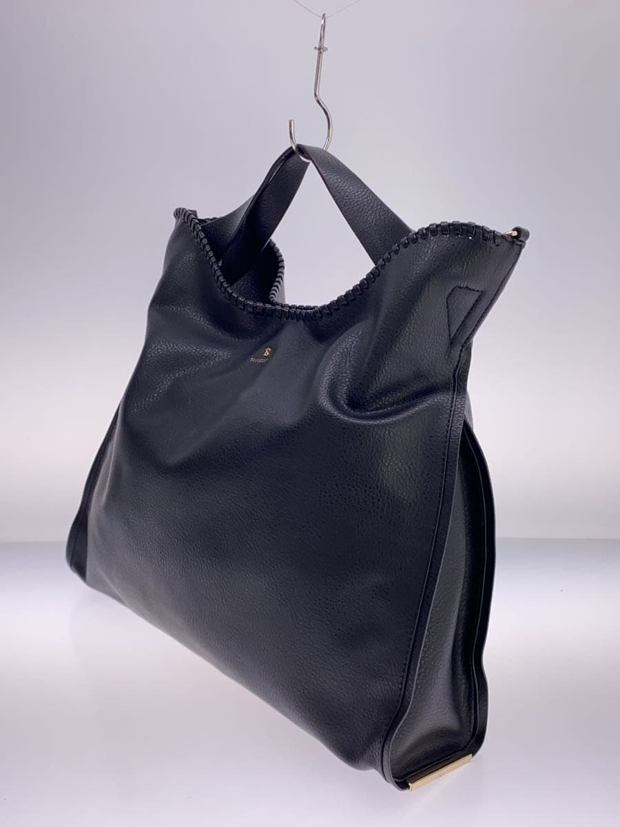 Samantha Vega Tote Bag Leather BLK Solid 2