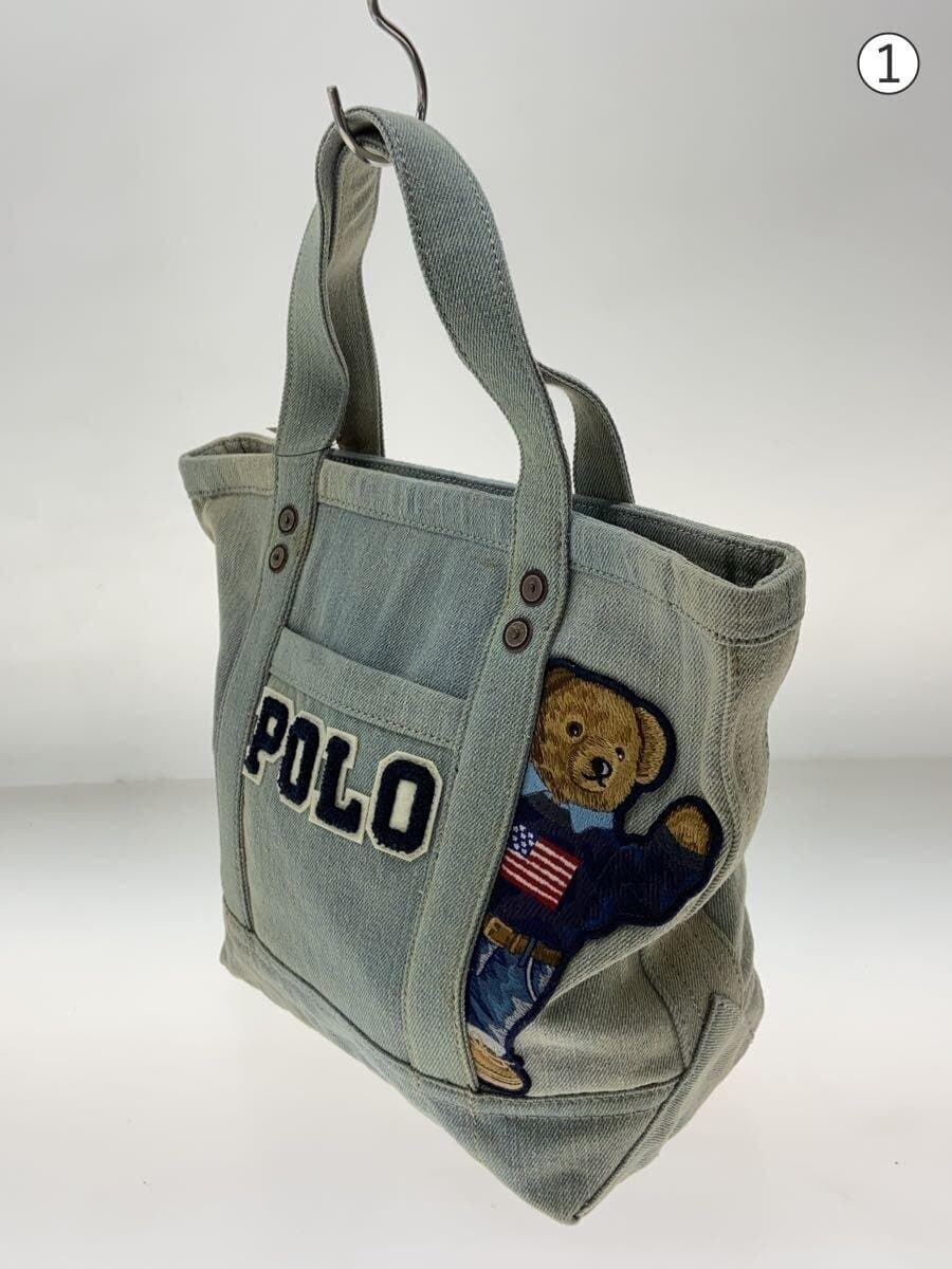 POLO RALPH LAUREN handbag denim indigo animal Polo Bear embroidery 2