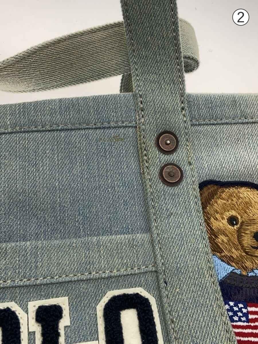 POLO RALPH LAUREN handbag denim indigo animal Polo Bear embroidery 7
