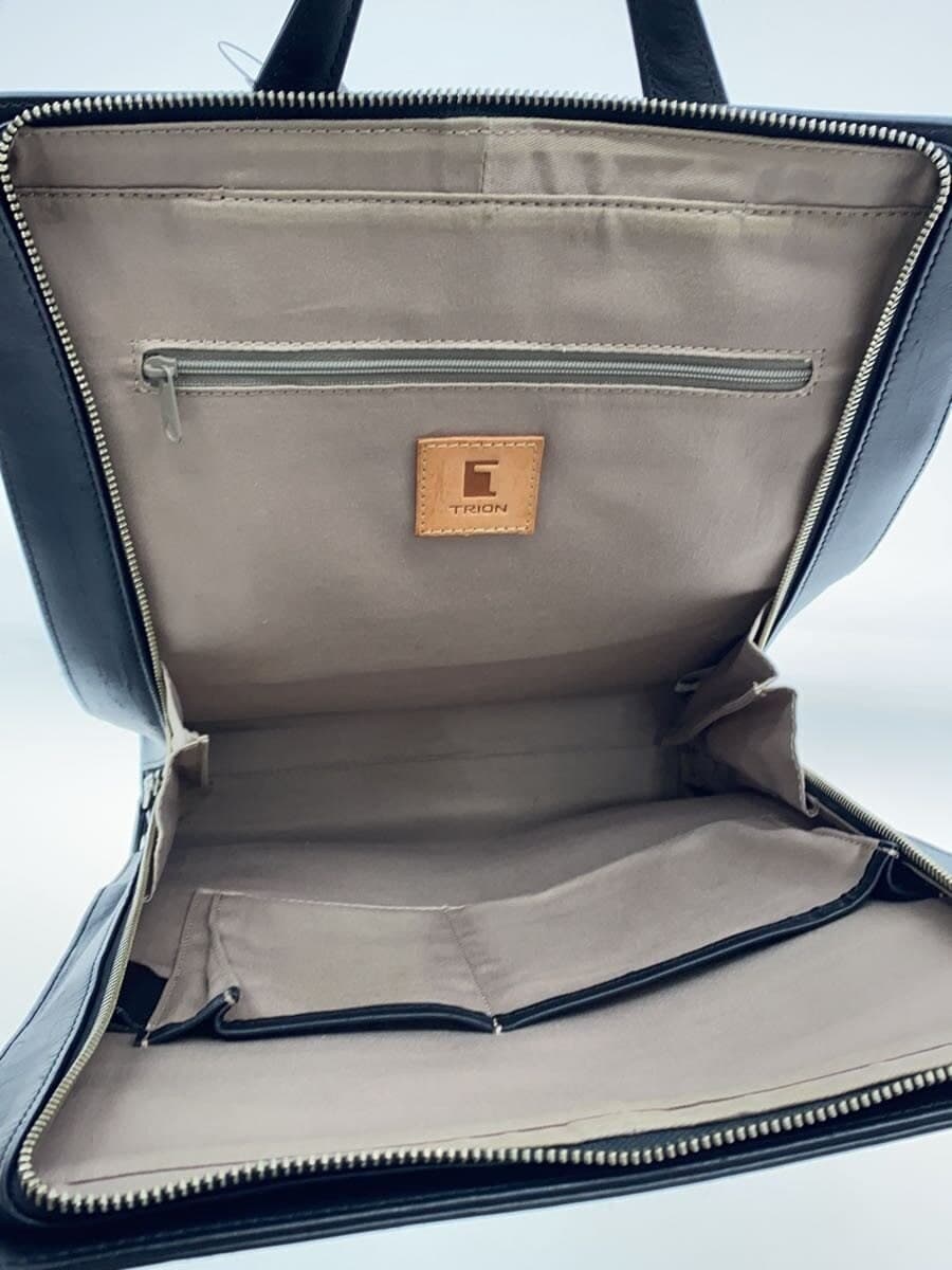TRION Backpack Leather Black Plain 6