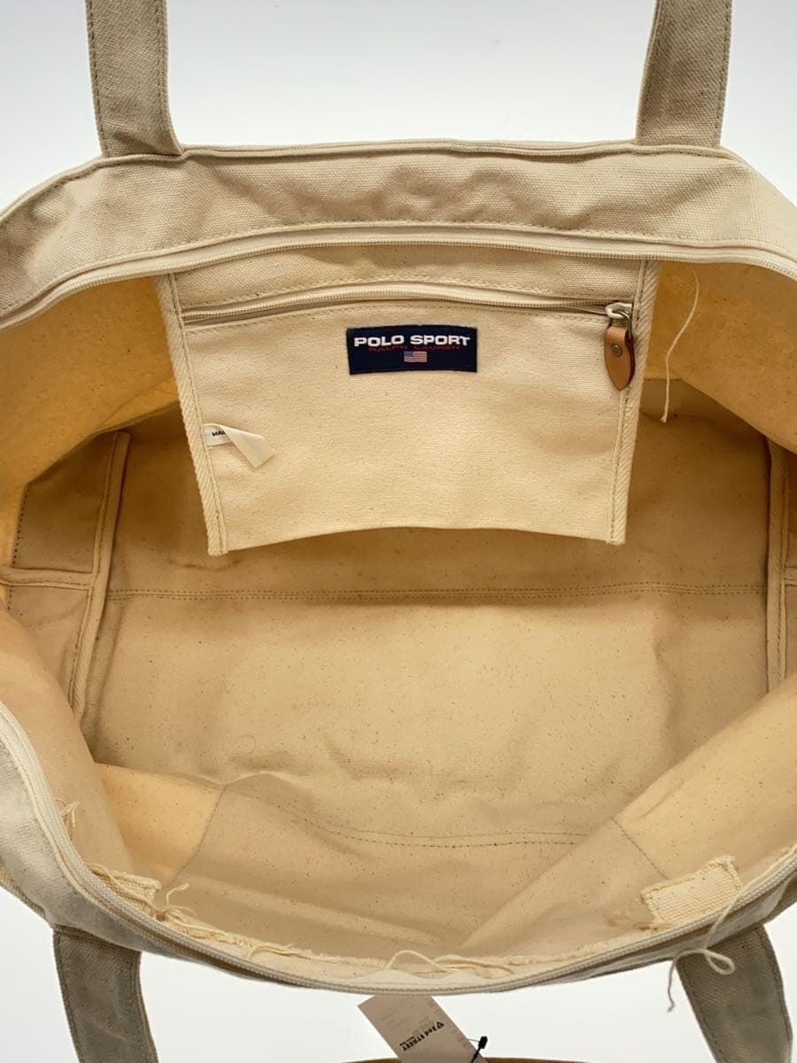 POLO SPORT Stars and Stripes 90s Big Tote Tote Bag Canvas BEG Plain 6