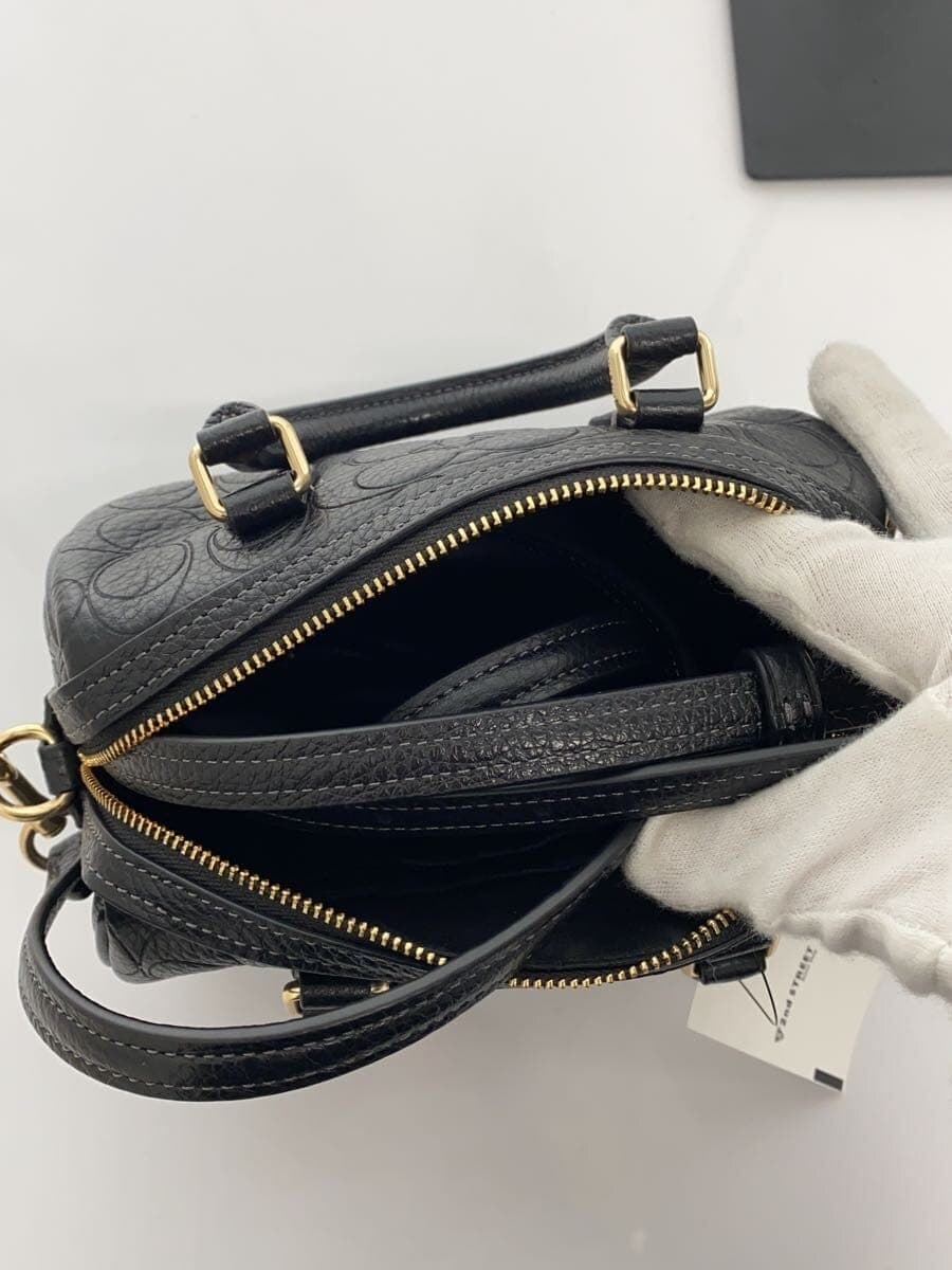 COACHmini rowan Shoulder Bag Leather BLK All-over Print CCF28 6