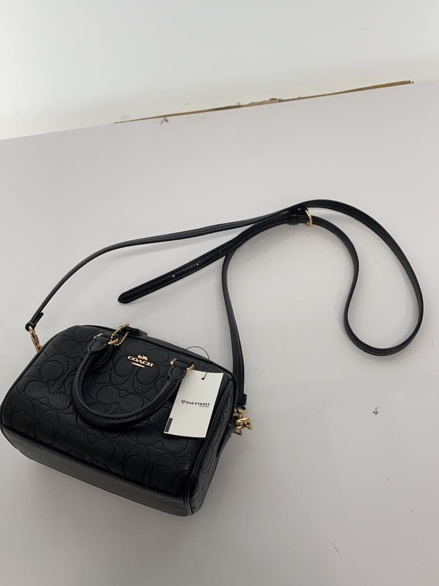 COACHmini rowan Shoulder Bag Leather BLK All-over Print CCF28 7
