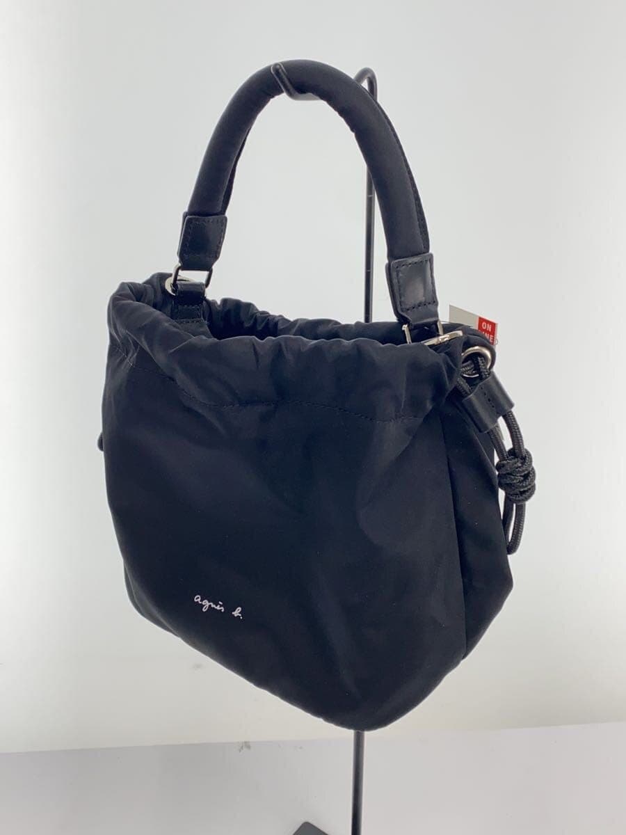 agnes b. Drawstring Bag Nylon Black WAS13-01 2