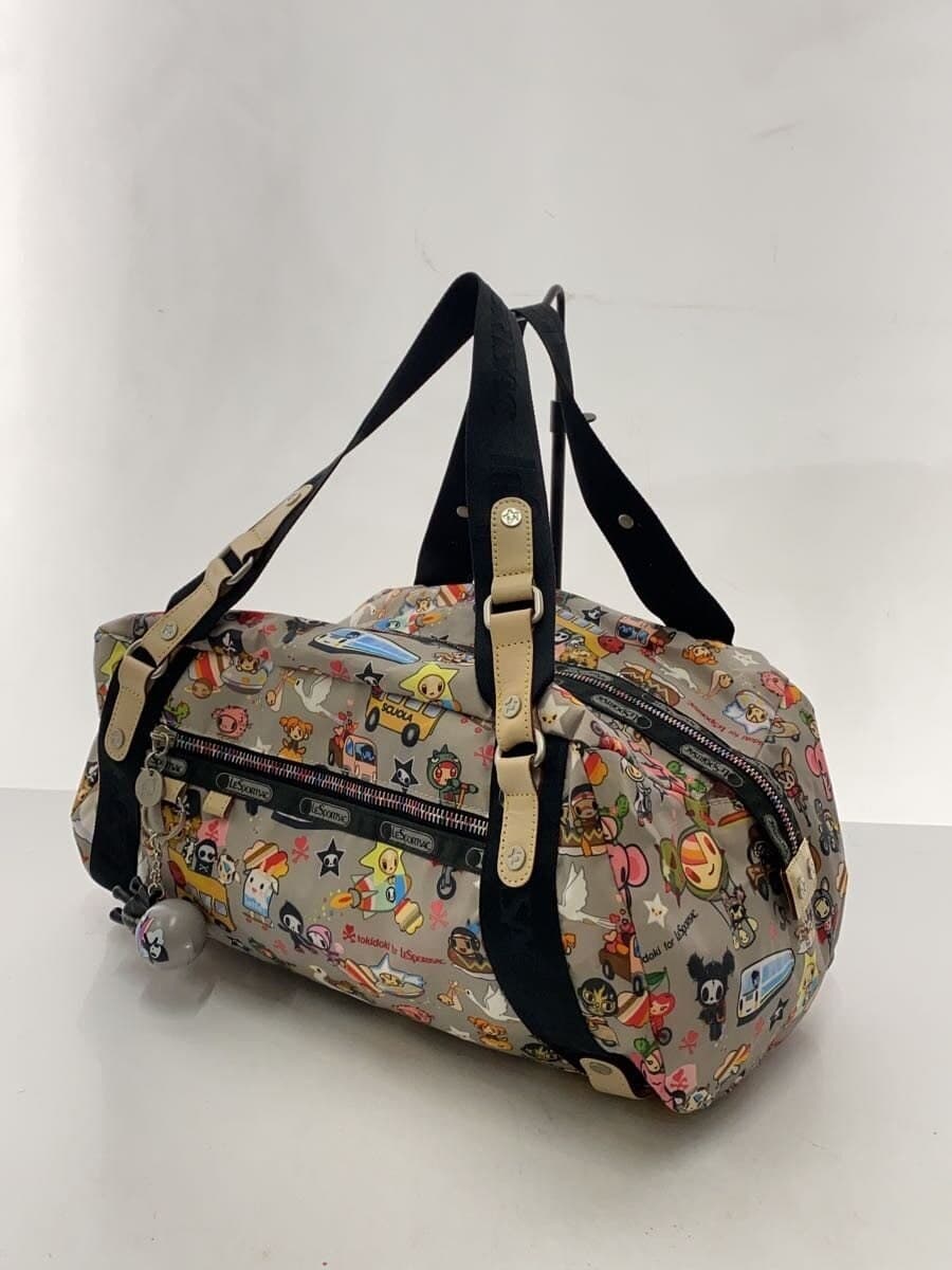 LESPORTSAC Handbag Nylon GRY All Over Pattern 2