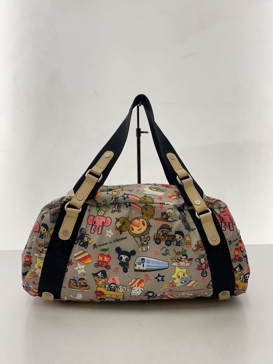 LESPORTSAC Handbag Nylon GRY All Over Pattern 3