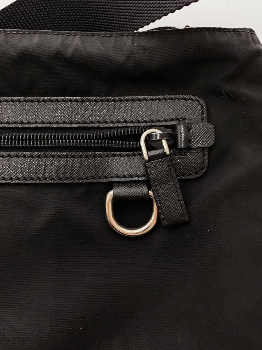 PRADA Triangle Logo Sacoche Shoulder Bag Nylon BLK 6