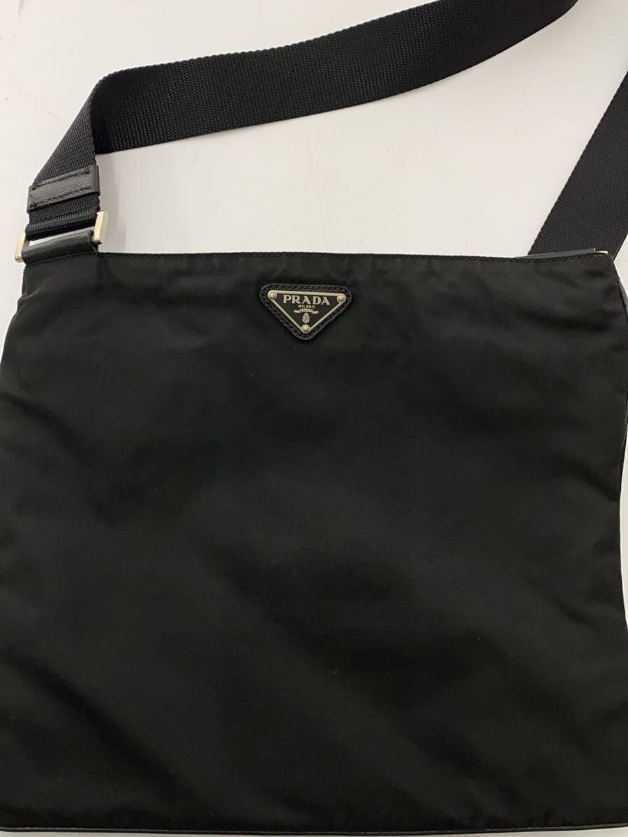 PRADA Triangle Logo Sacoche Shoulder Bag Nylon BLK 7