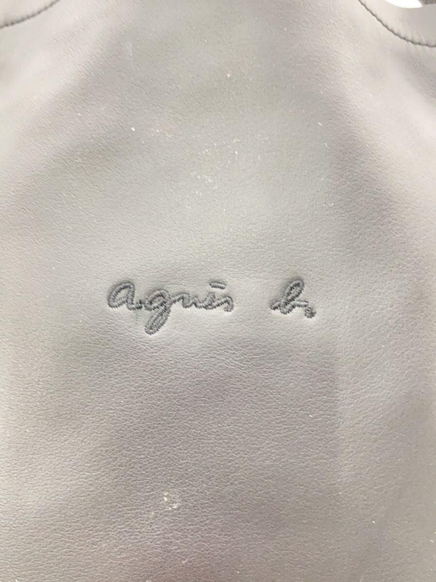 agnes b. Shoulder Bag Leather BLK PAH02Z-03 5