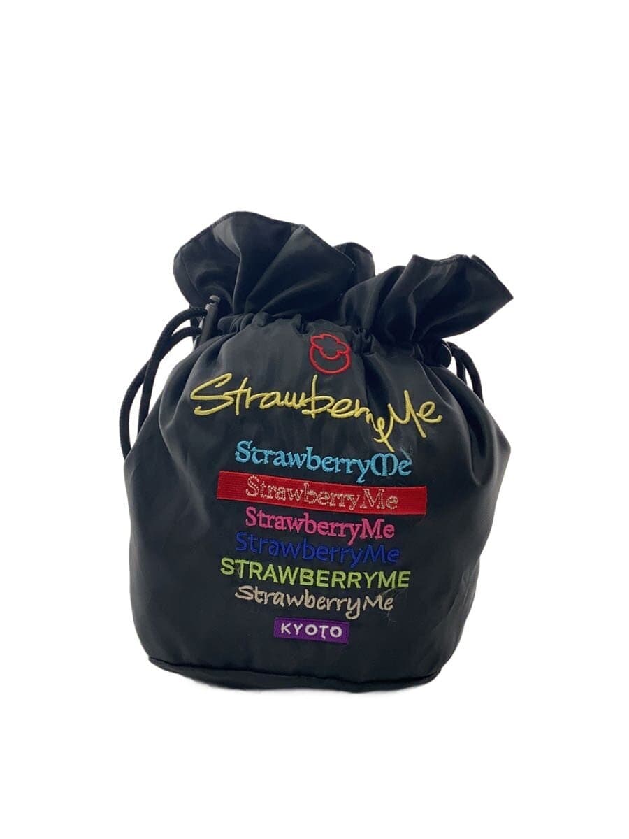 ATAOStrawberryMe Drawstring Bag Shoulder Bag Embroidery Nylon BLK