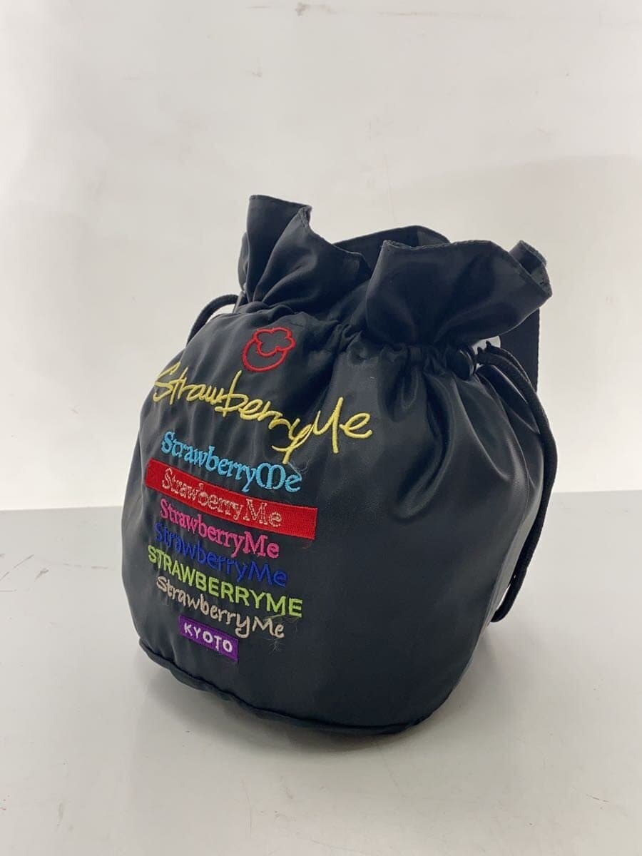 ATAOStrawberryMe Drawstring Bag Shoulder Bag Embroidery Nylon BLK 2
