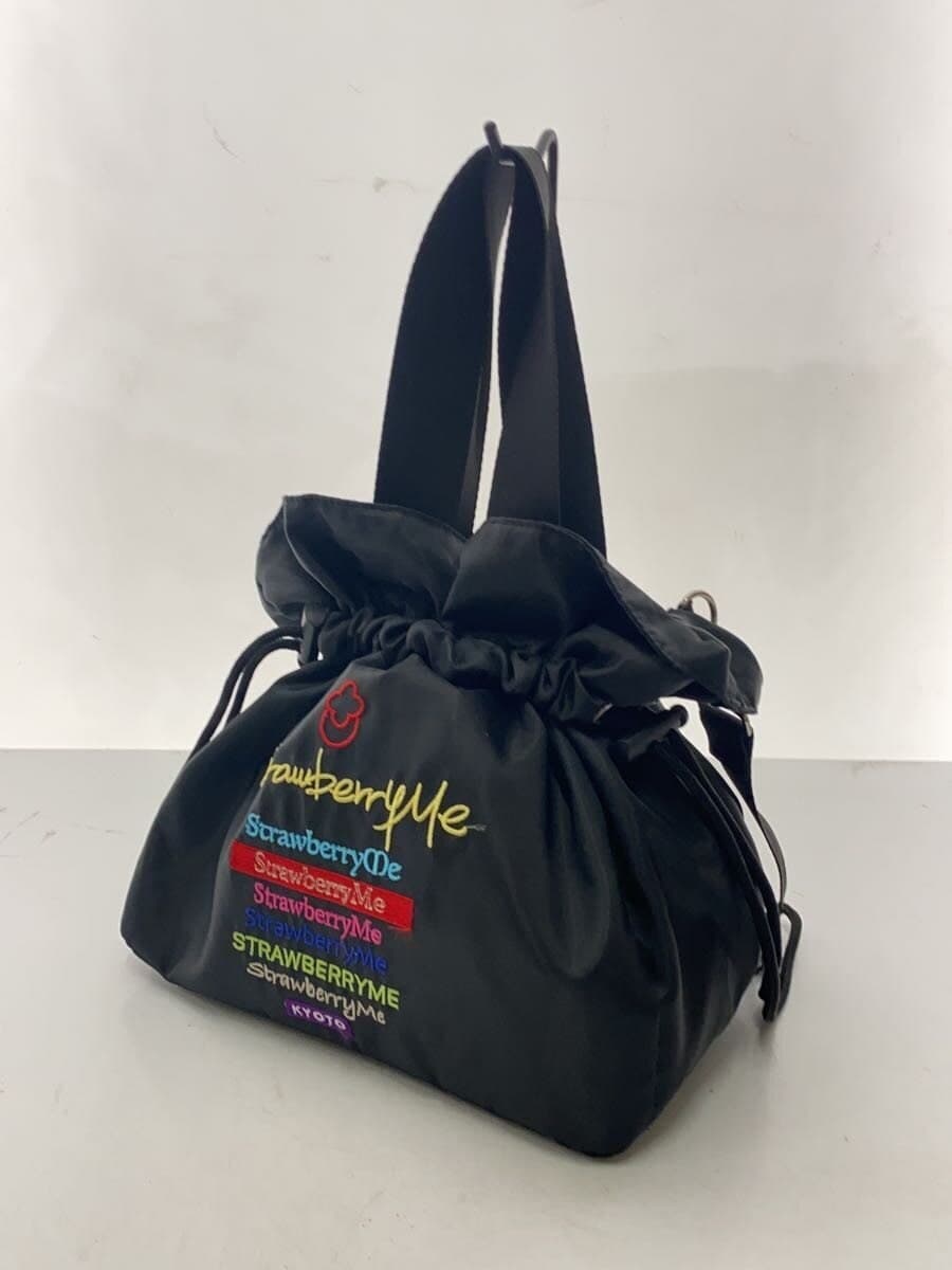 ATAOStrawberryMe Drawstring Bag Shoulder Bag Embroidery Nylon BLK 2