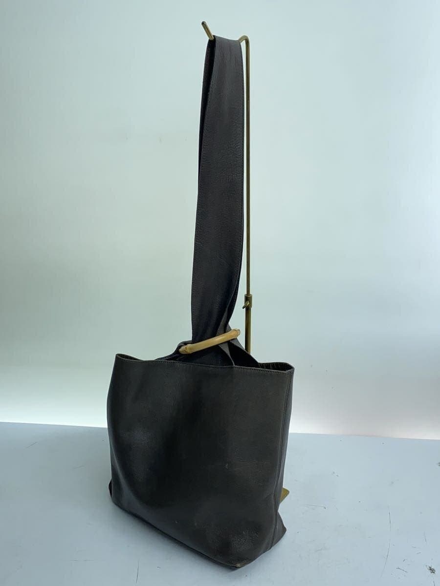 JURGEN LEHL Shoulder Bag Leather GRY Plain 2