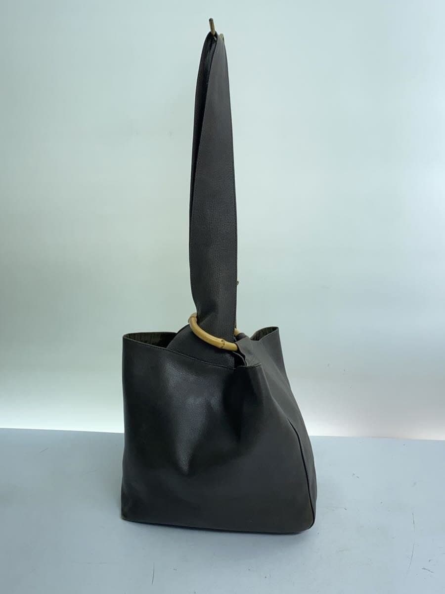 JURGEN LEHL Shoulder Bag Leather GRY Plain 3