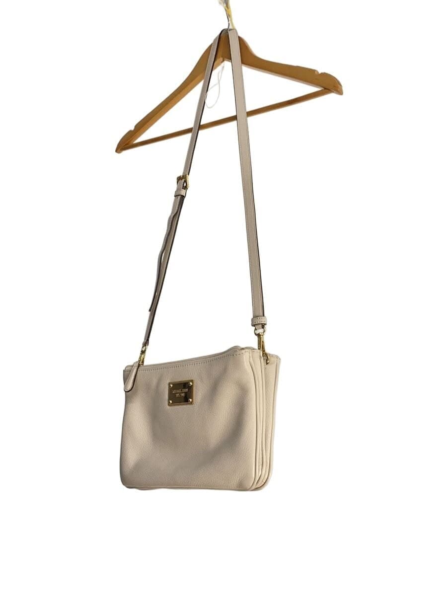 MICHAEL KORS Shoulder Bag Leather WHT Plain AQ-1301 2