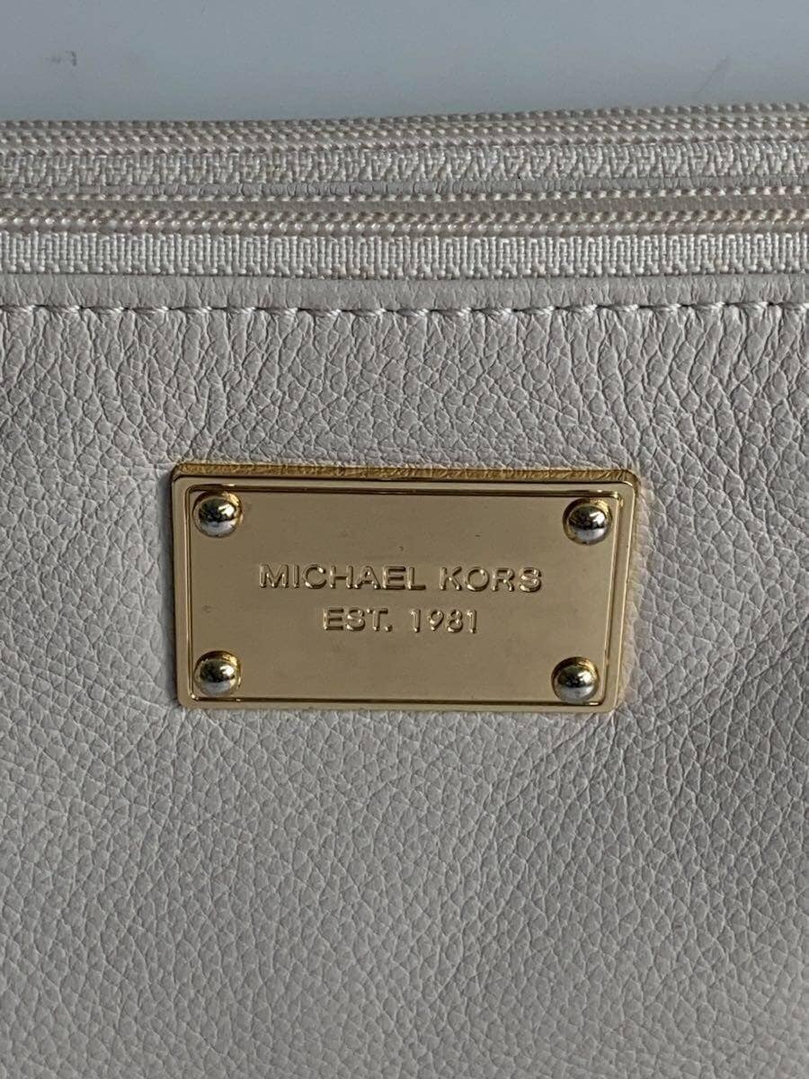 MICHAEL KORS Shoulder Bag Leather WHT Plain AQ-1301 5