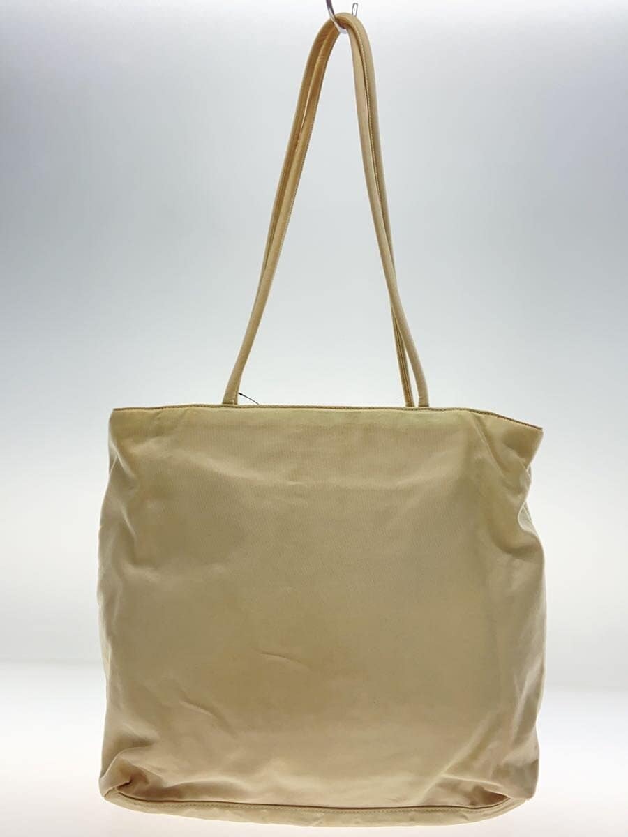 PRADA tote bag nylon beige plain 3