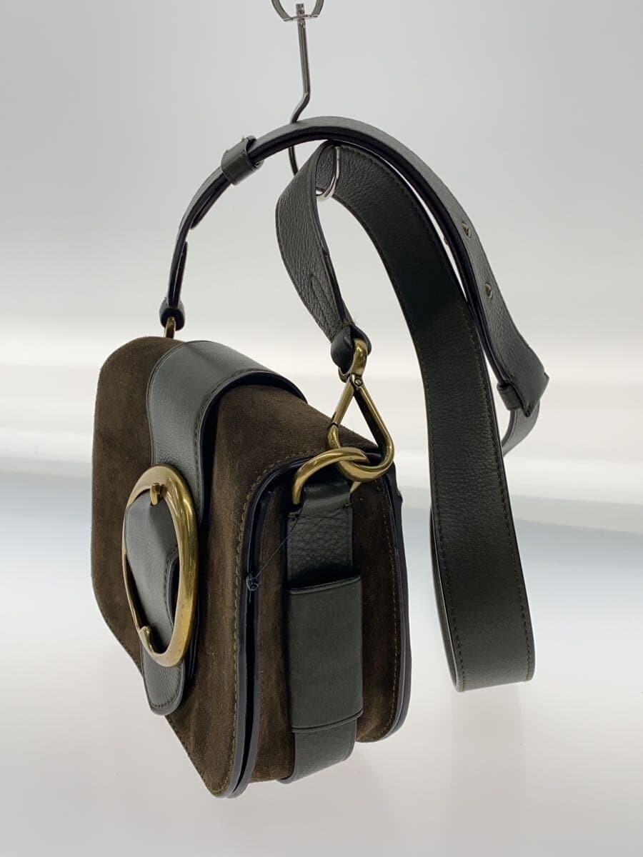 POLO RALPH LAUREN Shoulder Bag Suede KHK Solid Color 2