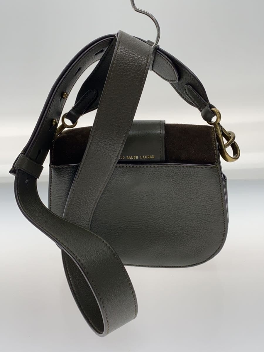 POLO RALPH LAUREN Shoulder Bag Suede KHK Solid Color 3