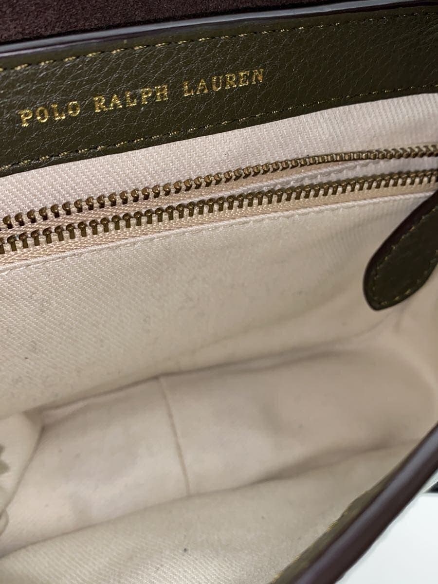 POLO RALPH LAUREN Shoulder Bag Suede KHK Solid Color 6
