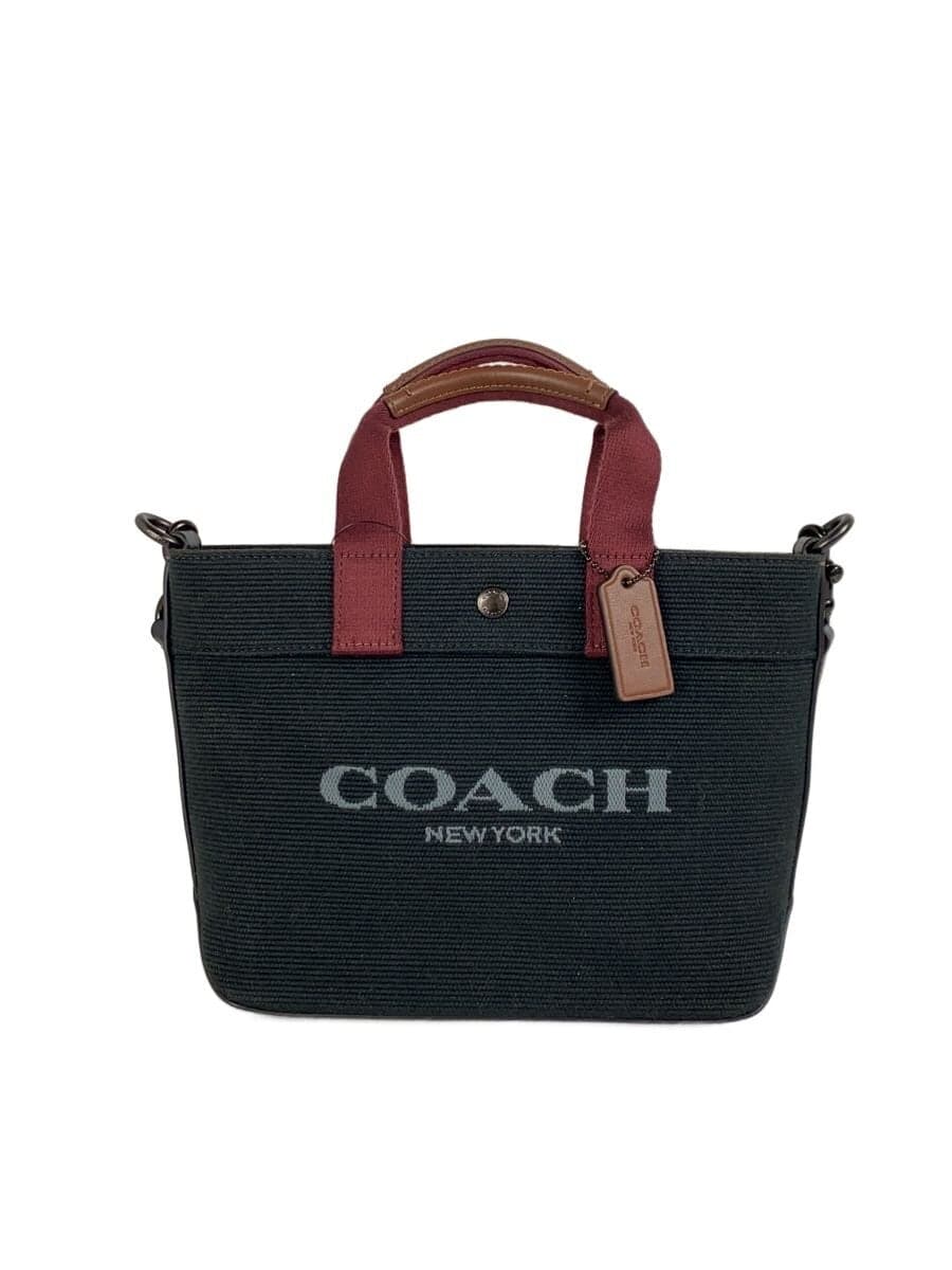 COACH Tote 20 Color Block Shoulder Bag Black CU299