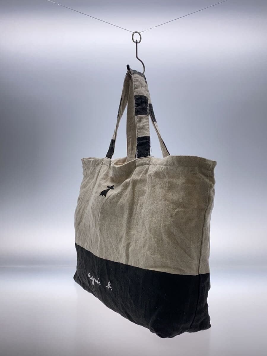 agnes b. tote bag linen GRY 2