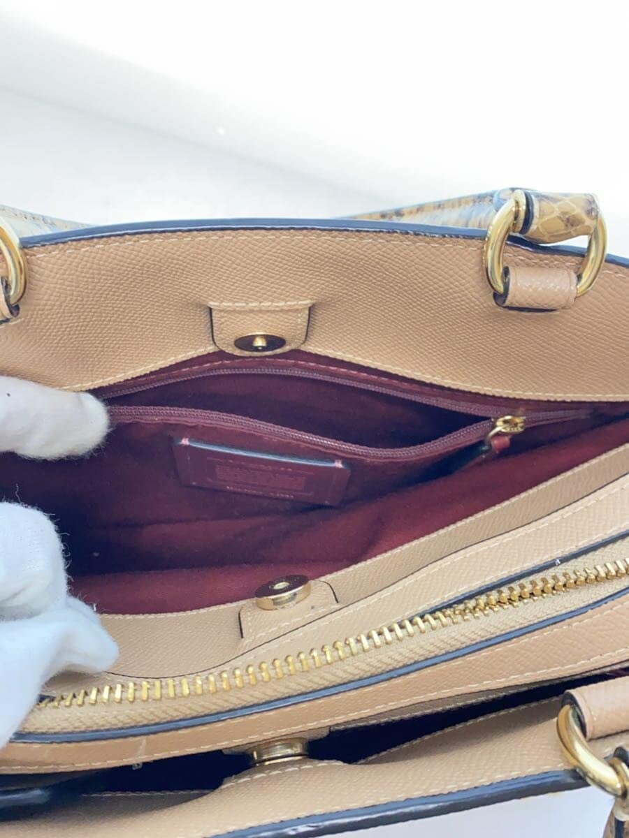 COACH Bag Leather BEG 91141 7