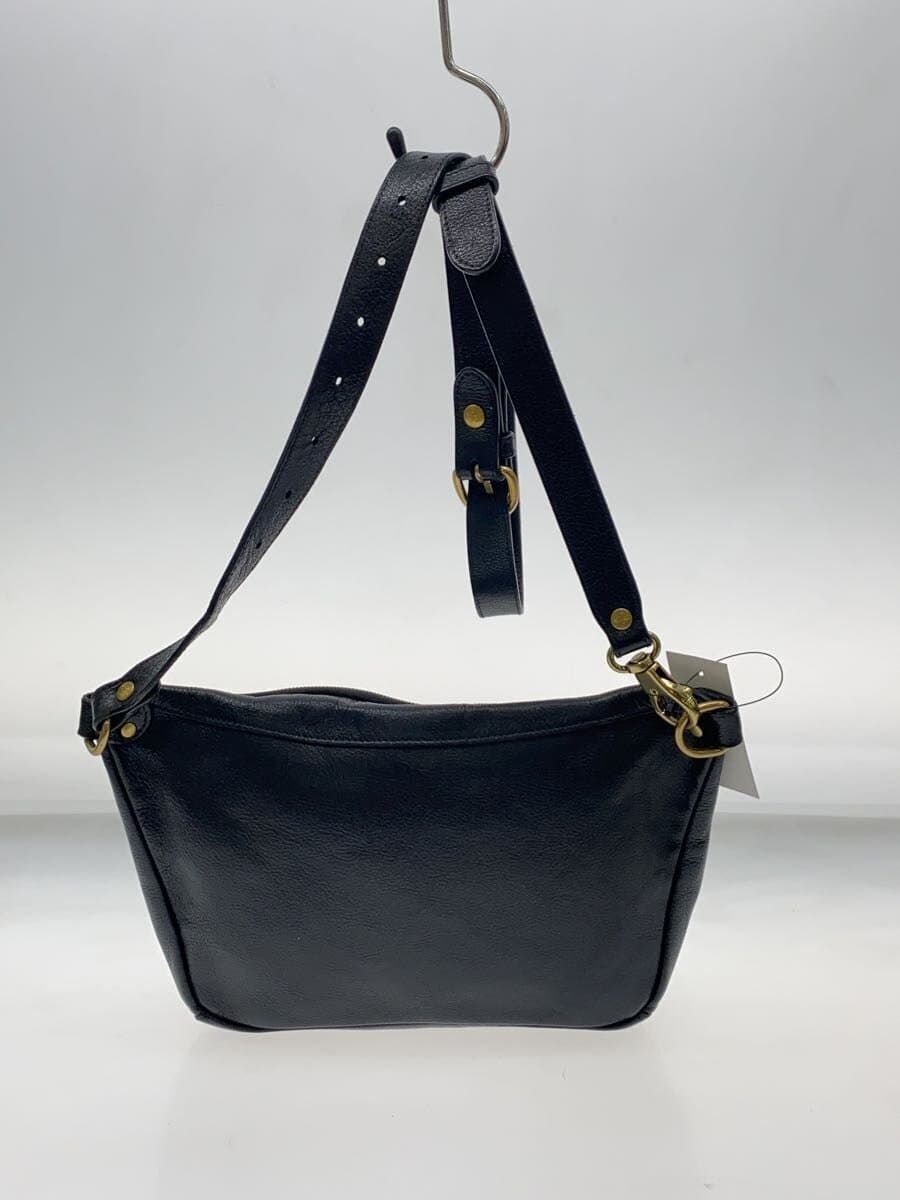 IL BISONTE Shoulder Bag Leather Black Solid Color 3