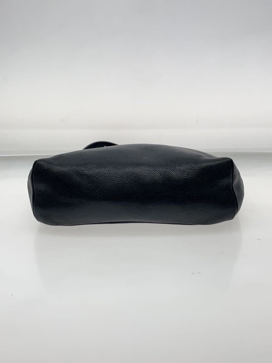 IL BISONTE Shoulder Bag Leather Black Solid Color 4