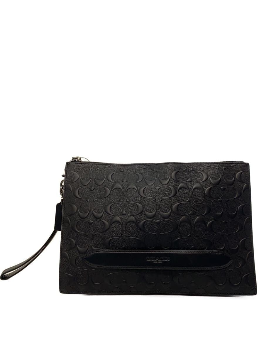 COACH Shoulder Bag Leather Black All-Over Print F75914