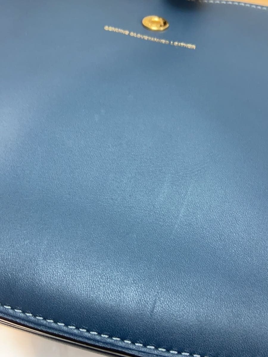 COACH Saddle Bag Leather BLU 7